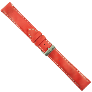 ZRC robust rød PVC urrem, i bredden fra 14-18 mm, 185-195 mm lang og med enten forgyldt eller stål spænde